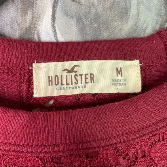 Hollister Maroon Lace Racerback Top - Picture 4 of 7